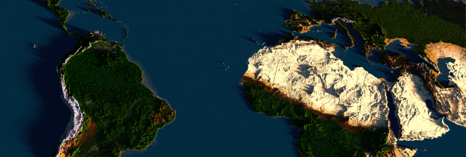 Chuncky Render of the 1:1000 Earth Map